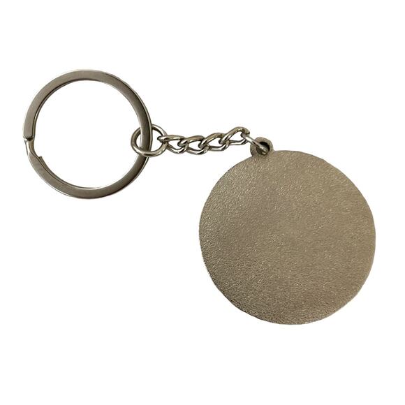 Books Rule! Keychain - Circular Pendant Stack of Books Crown - Picture 2 of 10